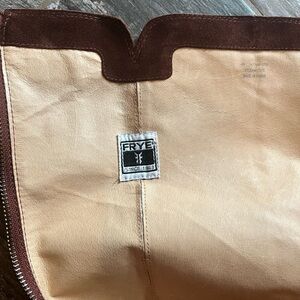 FRYE wedge boots size 8 suede leather cowgirl